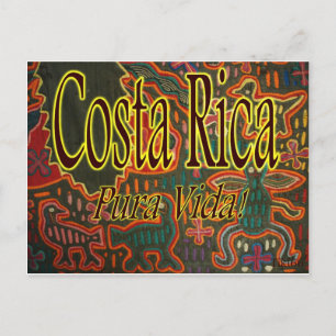 Postal Arte popular de Costa Rica Pura Vida