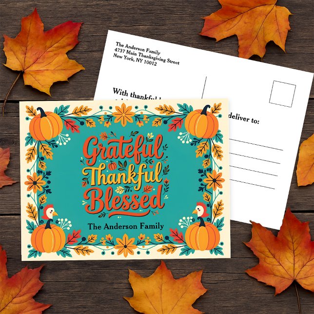 Postal Arte popular encantador, agradecido, bendito (Subido por el creador)