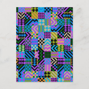 Postal Arte Popular Tribal - Azul