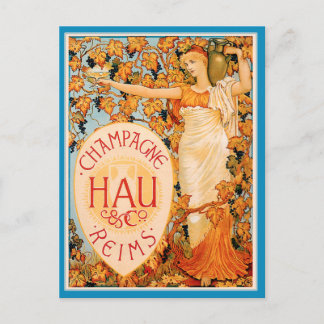 Postal Arte Poster Art Nouveau de Champagne