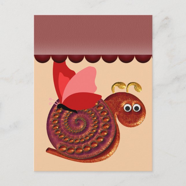 Postal Arte Poster de caracol antiguo (Anverso)