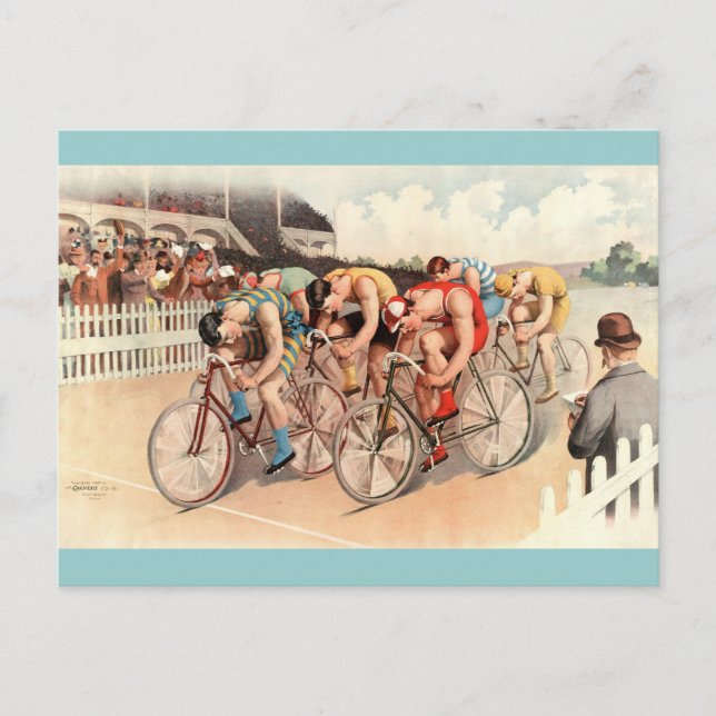 Postal Arte Poster de ciclismo de vintage (Anverso)