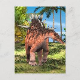 Postal Arte prehistórico de Kentrosaurus Dinosaurio Jungl