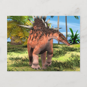 Postal Arte prehistórico de Kentrosaurus Dinosaurio Jungl