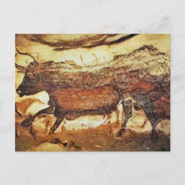 Postal Arte prehistórico de la cueva de Lascaux (Anverso)