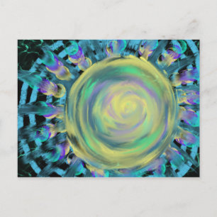 Postal Arte profético moderno espiral estallido amarillo