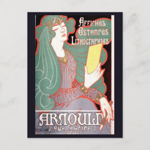 Postal Arte Retro Caprichoso de París Francia