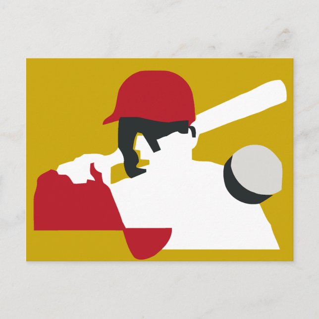 Postal Arte retro de béisbol (Anverso)