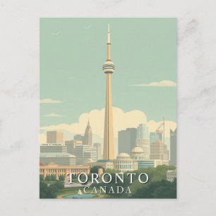 Postal Arte Retro de la Ciudad de Toronto, Canadá