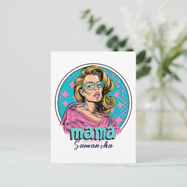 Postal Arte Retro Mama Pop Personalizado (8) (Anverso de pie)