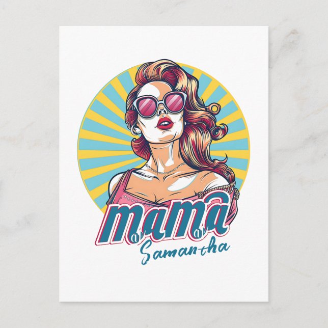 Postal Arte Retro Mama Pop Personalizado (9) (Anverso)