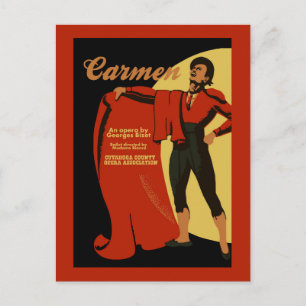 Postal Arte retro vintage Carmen opera (Toreador)
