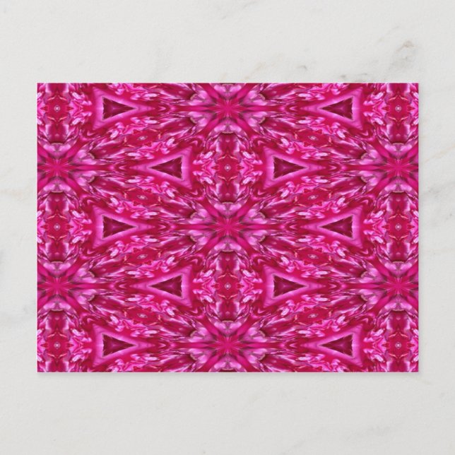 Postal Arte Rosa de col rosa caliente (Anverso)