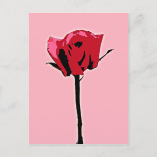 Postal Arte rosa rojo y rosa