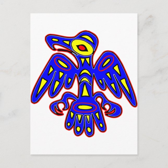 Postal Arte rupestre, dibujo de aves antiguas (Anverso)