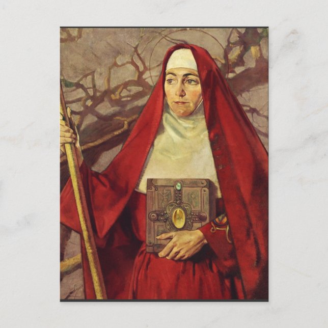 Postal Arte sagrado de la llama celta de Santa Brígida de (Anverso)