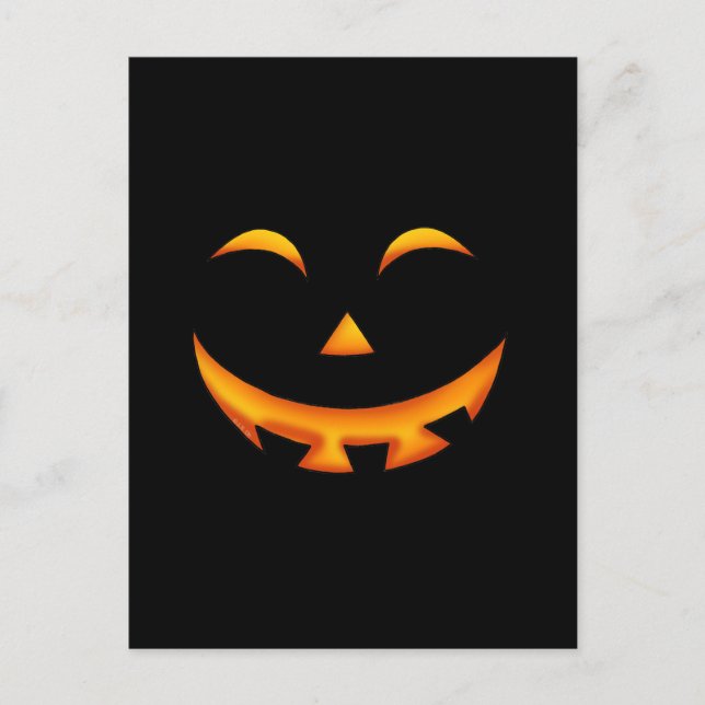 Postal Arte sonriente de sonrisa de Jack-O'-Lantern (Anverso)