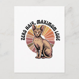 Postal Arte Sphynx Amor Máximo Cero Pelo