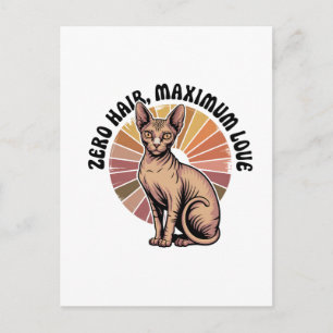 Postal Arte Sphynx Amor Máximo Cero Pelo