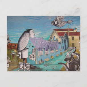Postal arte surreal de valparaíso