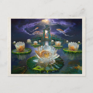 Postal Arte surrealista de paisaje acuático con remezcla 