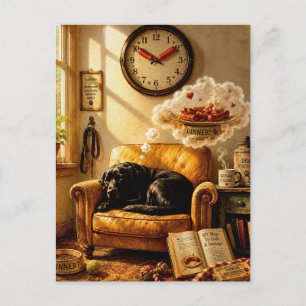 Postal Arte Surrealista de Perros Sausage O’Clock Dreamti