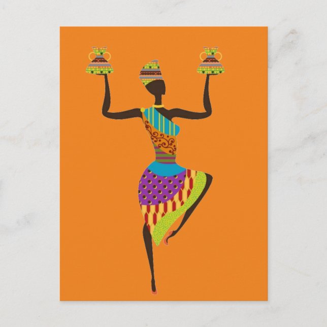Postal Arte tribal de las damas africanas (Anverso)