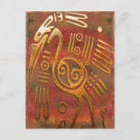 Arte tribal mexicano con cromo de oro