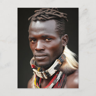 Postal Arte tribal para un hombre africano