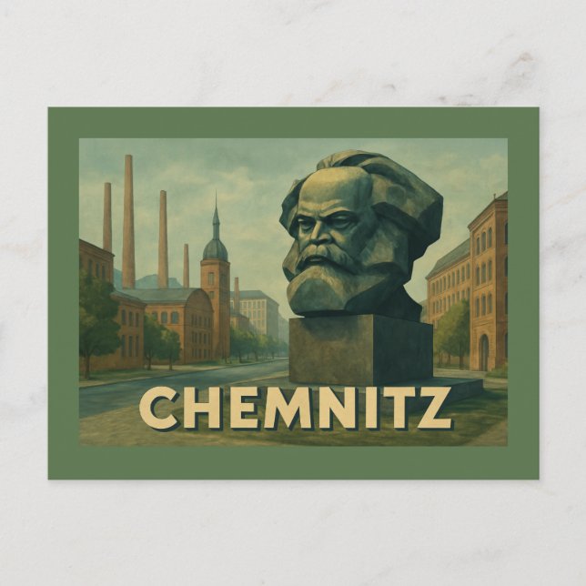 Postal Arte urbano de Chemnitz Alemania (Anverso)