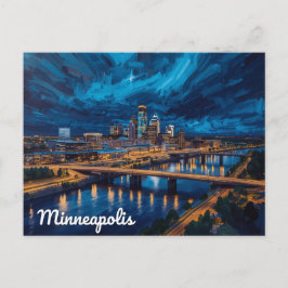 Postal Arte urbano junto al río en Minneapolis