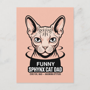 Postal Arte vectorial divertido de gato Sphynx papá