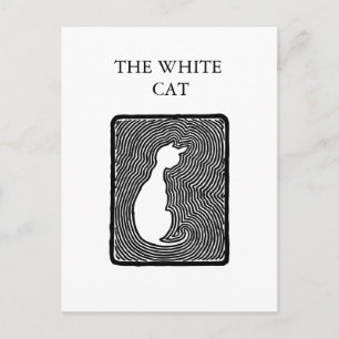 Postal Arte vectorial en blanco y negro La plantilla Gato