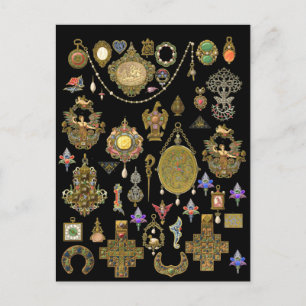 Postal Arte victoriano antiguo, neouveau y deco Jewelry