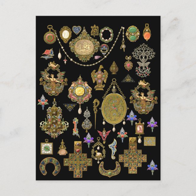 Postal Arte victoriano antiguo, neouveau y deco Jewelry (Anverso)