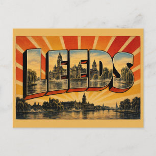 Postal Arte Victoriano Antiguo Ribera de Leeds Inglaterra