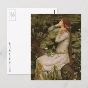Postal Arte victoriano, Ophelia junto al estanque por Wat