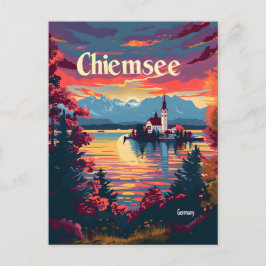 Postal Arte vintage de Chiemsee