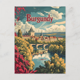Postal Arte vintage de la Francia de Borgoña