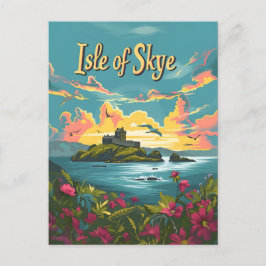 Postal Arte vintage de la Isla de Skye