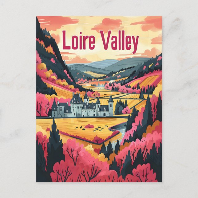 Postal Arte vintage de Loire Valley France (Anverso)