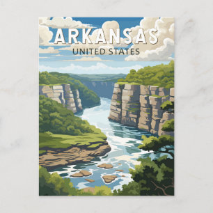 Postal Arte Vintage de Viajeros de Arkansas
