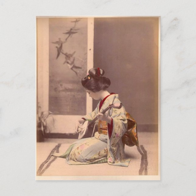 Postal Arte vintage japonés Lady Geisha Asia (Anverso)
