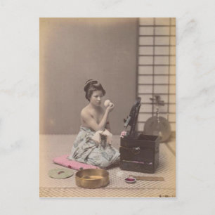 Postal Arte vintage japonés Lady Geisha Asia
