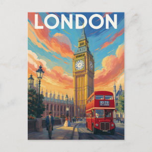 Postal Arte Vintage Londres Big Ben