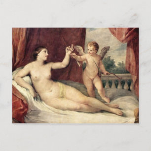 Postal Arte vintage - Venus & Cupid - Reni