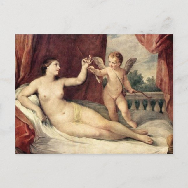 Postal Arte vintage - Venus & Cupid - Reni (Anverso)