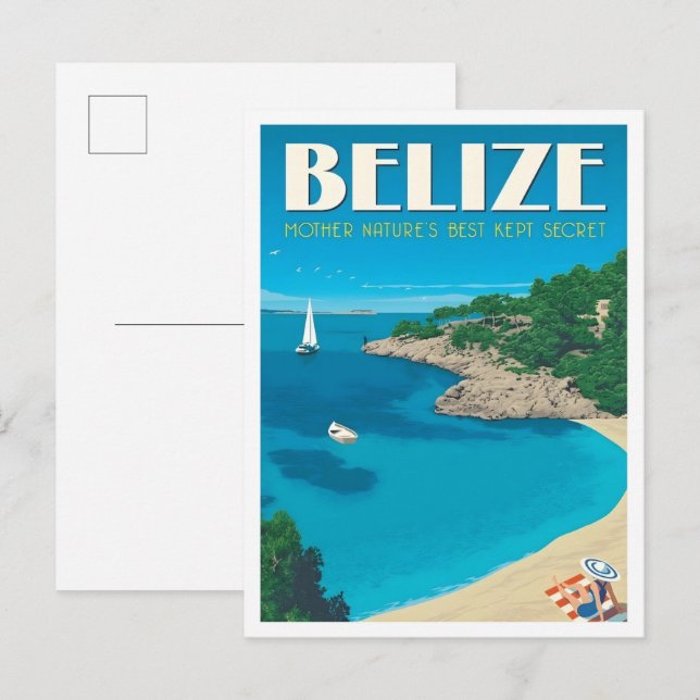 Postal Arte Vintage Viajes Belize  (Anverso / Reverso)
