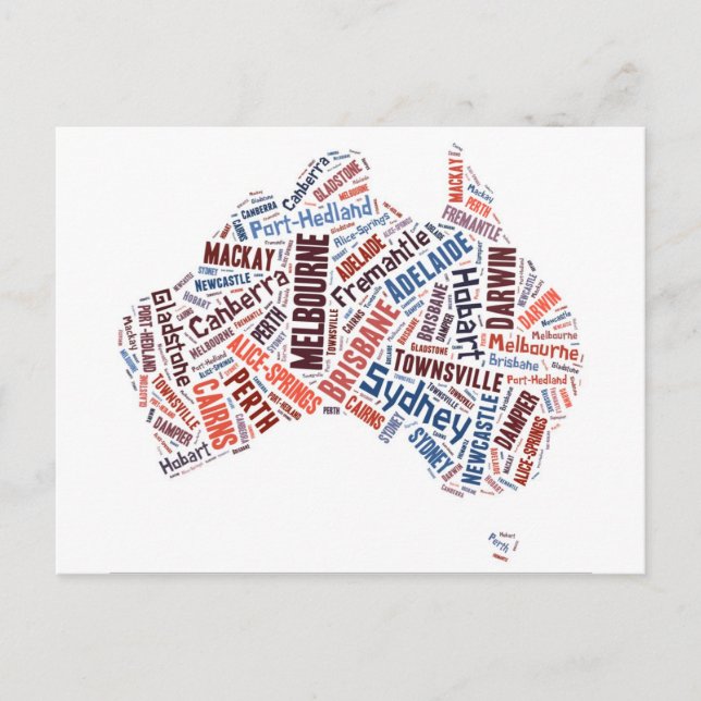 Postal Arte Word de Australia (Anverso)