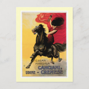 Postal Arte y vinos de época cancianí y cremés